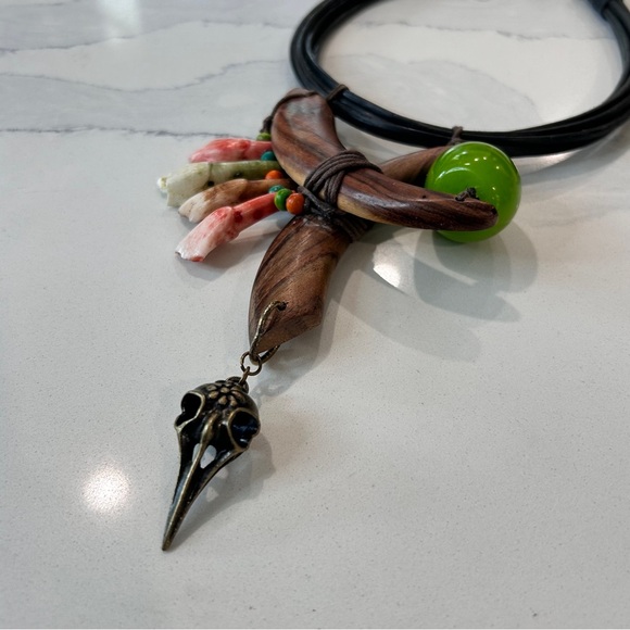 Witchy Goth Tribal Salvage Assemblage Necklace - Picture 8 of 11